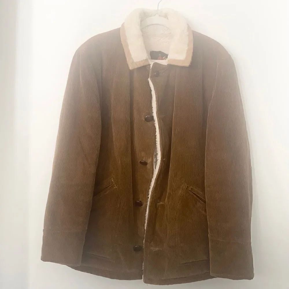 Canada Mens Corduroy Shearling Jacket 42